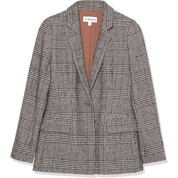 The Drop Women's Blake Tweed Plaid Long Blazer XL NWOT - Picture 11 of 12